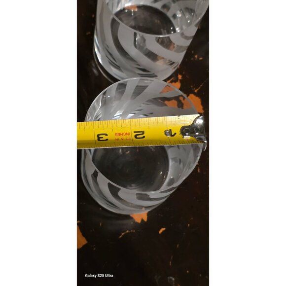 4 Whisky Glasses Kate Spade New York Etched Zebra Print Frosted Design 4" - Picture 5 of 9